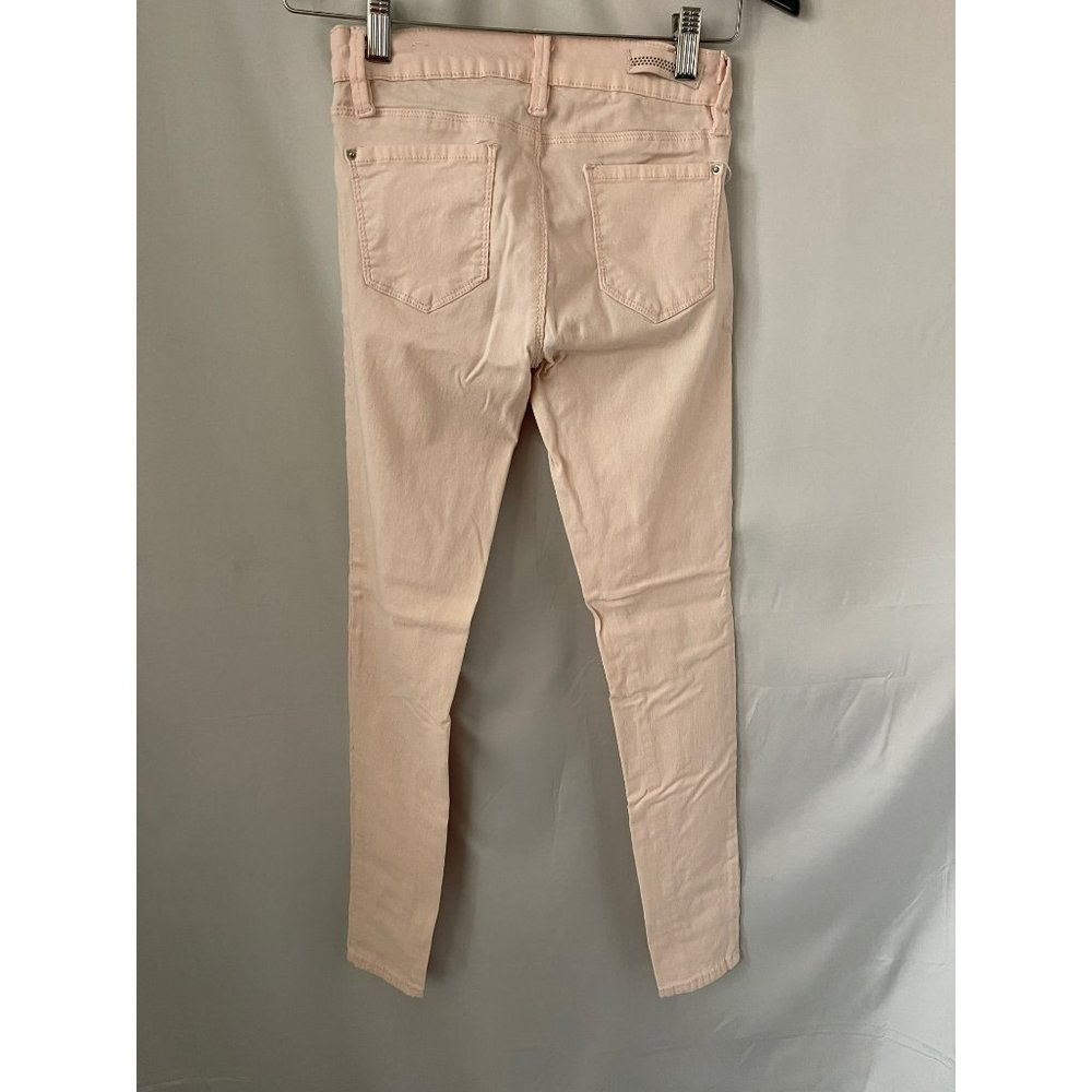 YMI Pastel Peach/Pink Hyper-stretch Skinny Bottom Pants - Picture 4 of 9